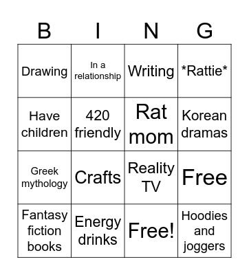Joy's Bingo Card