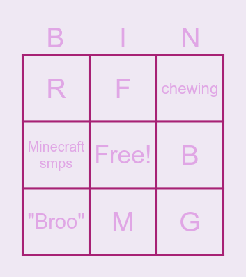 letter bingo Card