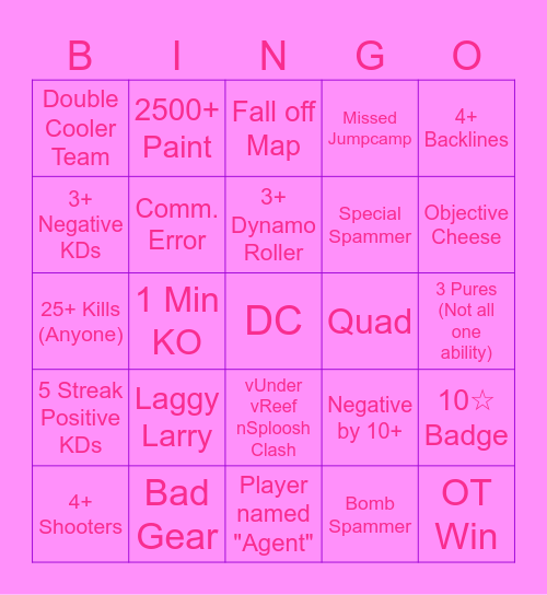 X Rank / Soloq Bingo Card