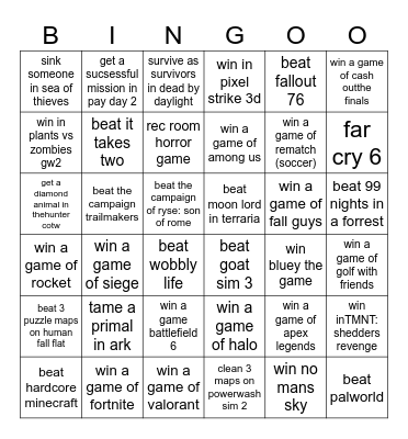river and deebo gameathon Bingo Card