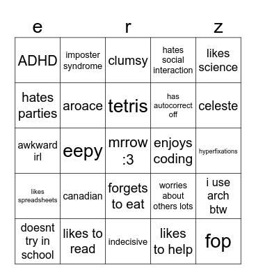 erz bingo Card