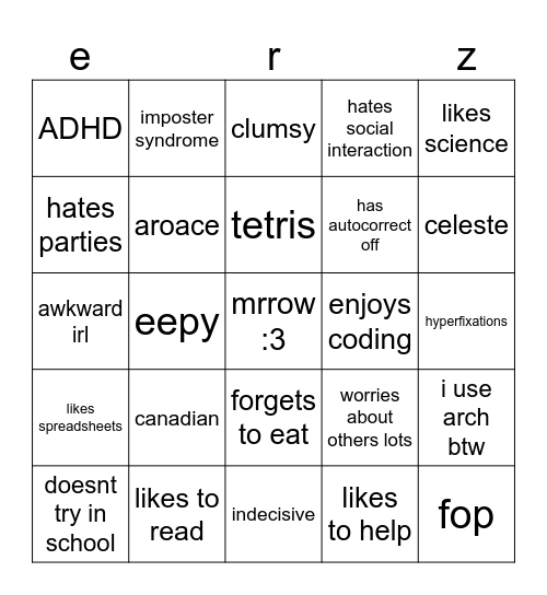erz bingo Card