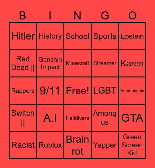 Instagram Reels / Youtube Shorts Bingo Card