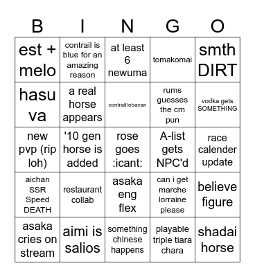 OS&G Umamusume 5th Anniv Bingo Card