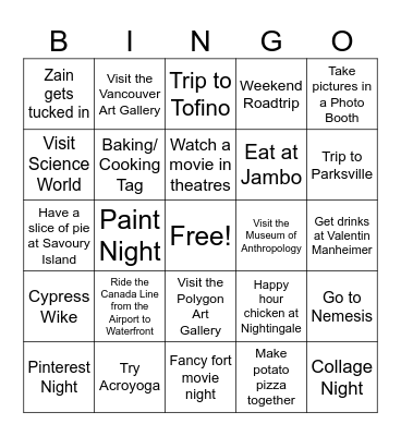 Z&S 2026 Bingo Card