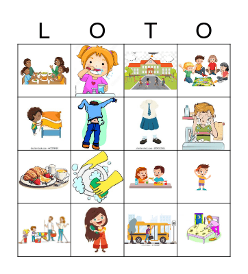 Ma routine journalière Bingo Card