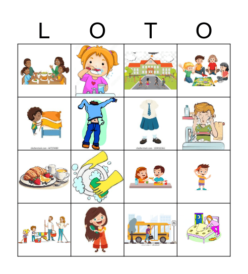 Ma routine journalière Bingo Card