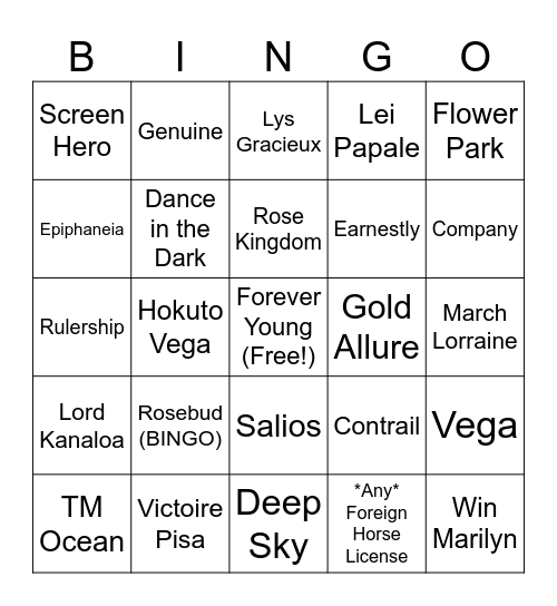 5th Anni Hopes and Delusions Bingo Card