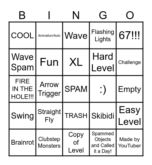 GD Recent Tab Bingo Card