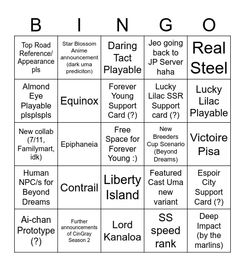 Pakalive Vol 62 Predictions Bingo Card