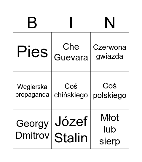 Socjalistyczne Bingo Card