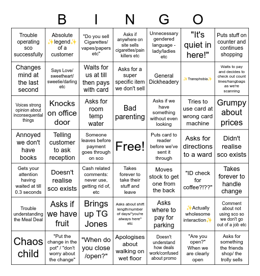 WHSmith Travel Bingo Card