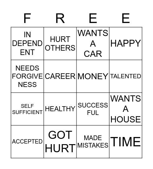 Freedom Bingo Card