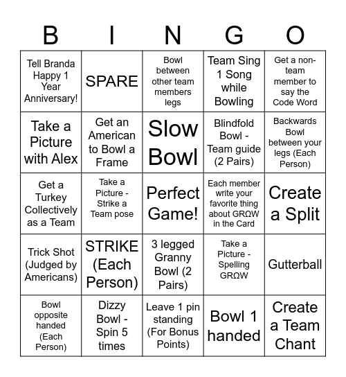 GRΩW Games - 1st Year Anniversary Bingo Card