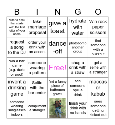 Bar Crawl Bingo Card