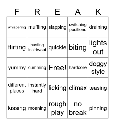 freaky bingo 2.0 Bingo Card