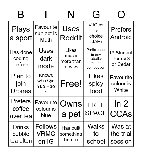 BINGO Card