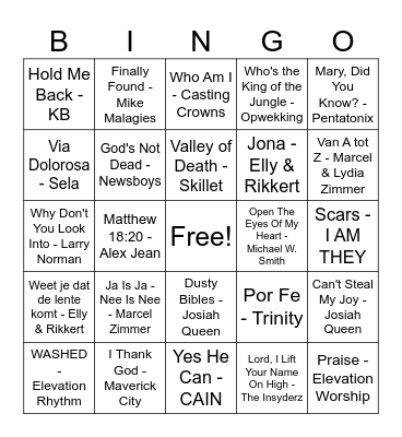 Kamp 2026 Bingo Card