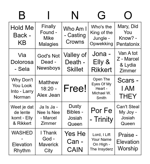 Kamp 2026 Bingo Card