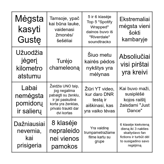 Susipažinkime! Bingo Card