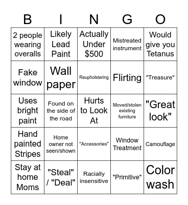 Decorating Cents Bingo Card