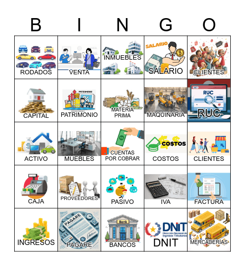 Bingo Contable Bingo Card