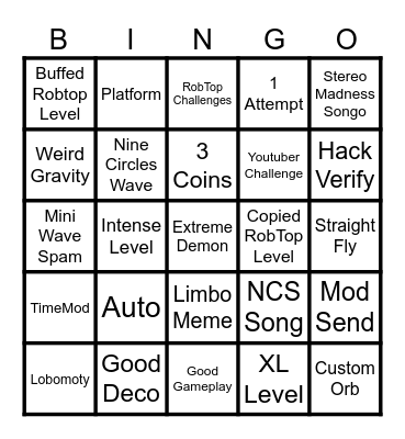 Recent Tab Bingo with MatejBoyGG Bingo Card