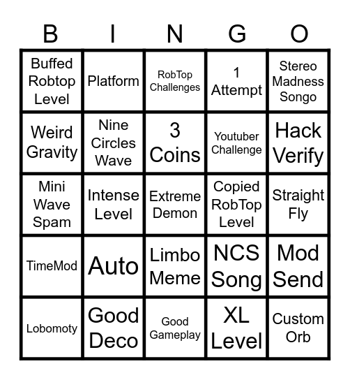 Recent Tab Bingo with MatejBoyGG Bingo Card