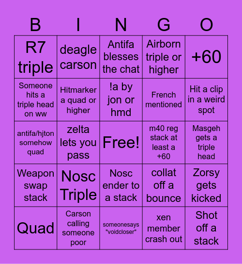 C4S Bingo Card