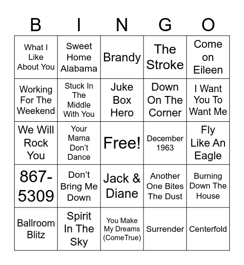 ;;;;;;; Bingo ;;;;;;; Bingo Card