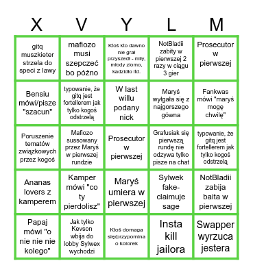 Among Us BINGO Card