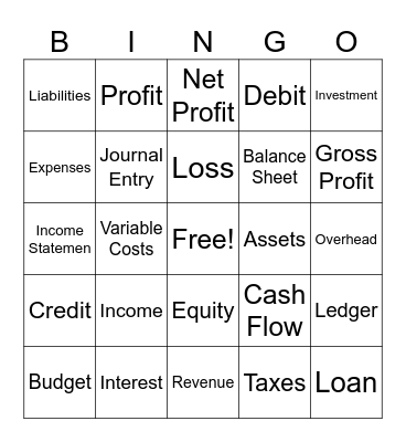 Vocabulary Bingo Card