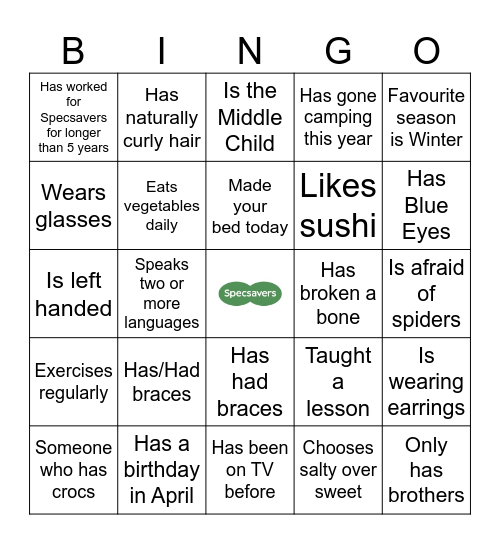 Get to Know You- SS Cranbourne Bingo Card