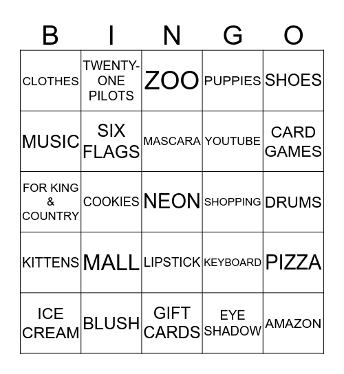 Bingo Card