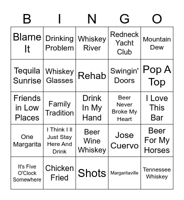 Drinking Songs 3 Bingo Card