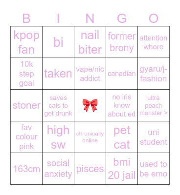 sophie’s edtwt bingo Card