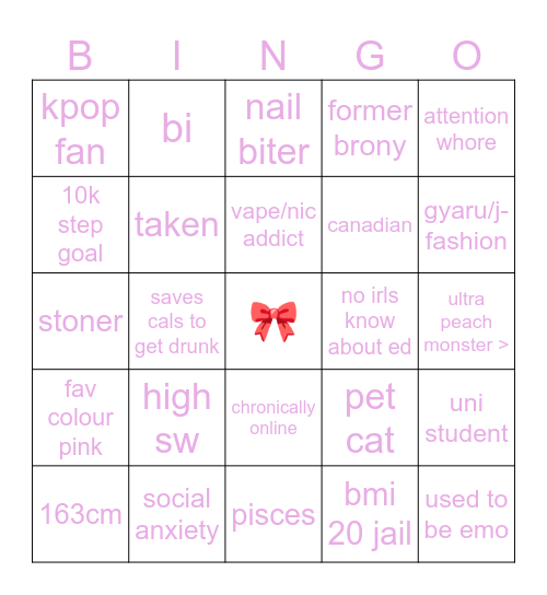 sophie’s edtwt bingo Card