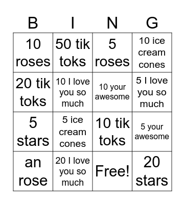 1 COIN BINGO LINGO Bingo Card