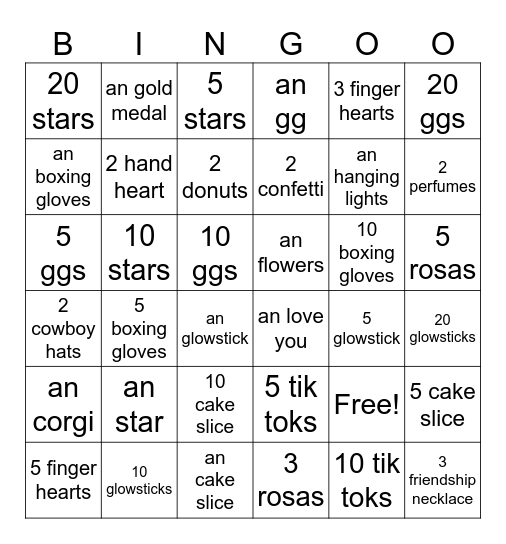 1 COIN BINGO LINGO Bingo Card