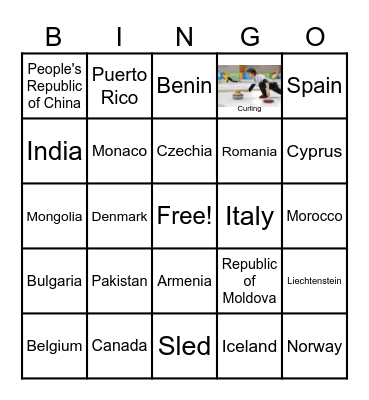 Olympic Bingo/ Lotería Olímpico Bingo Card