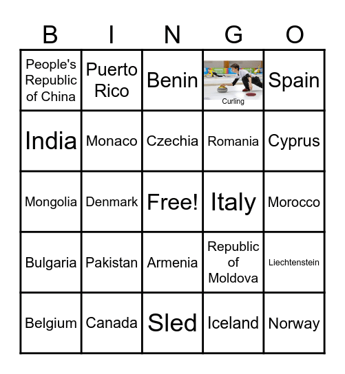 Olympic Bingo/ Lotería Olímpico Bingo Card