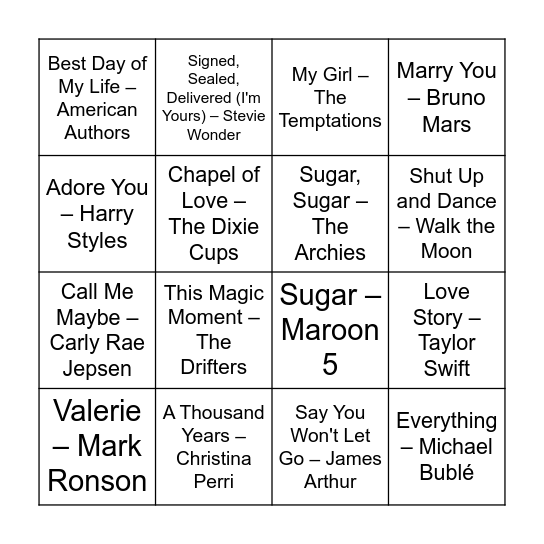 She found her honey! Bingo Card