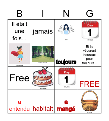 Once upon a time Bingo Card