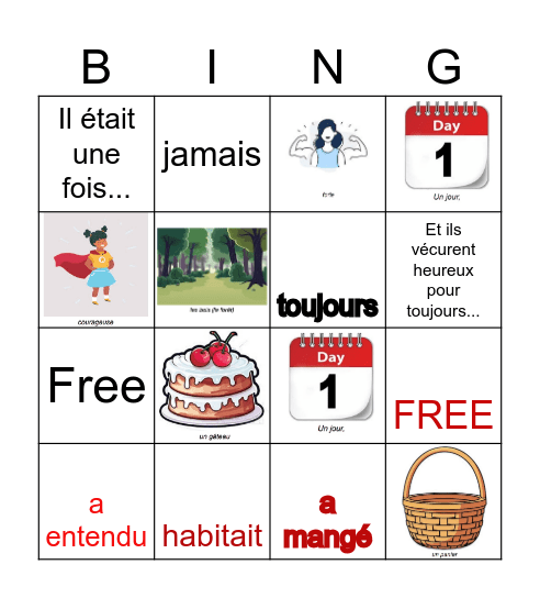 Once upon a time Bingo Card