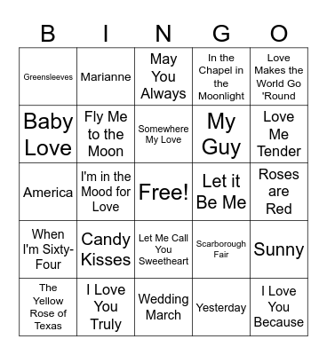 Oldies but Goodies! Bingo Card