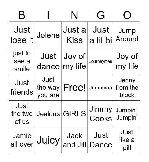 Baddies Bingo Card