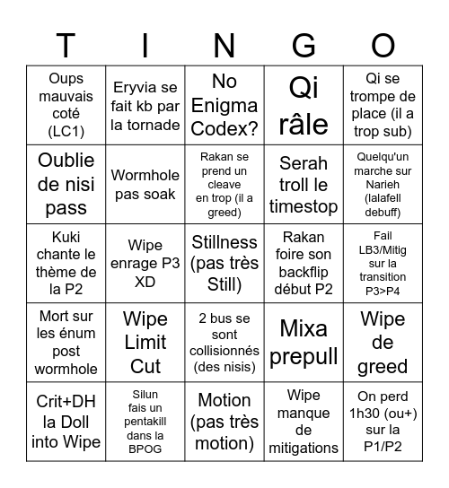 Bingo TEA Bingo Card