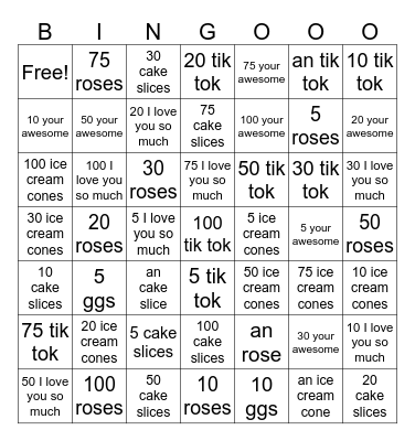 1 COIN BINGO LINGO Bingo Card