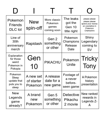 Pokemon Presents Bingo Feb 2026 Bingo Card