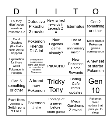 Pokemon Presents Bingo Feb 2026 Bingo Card